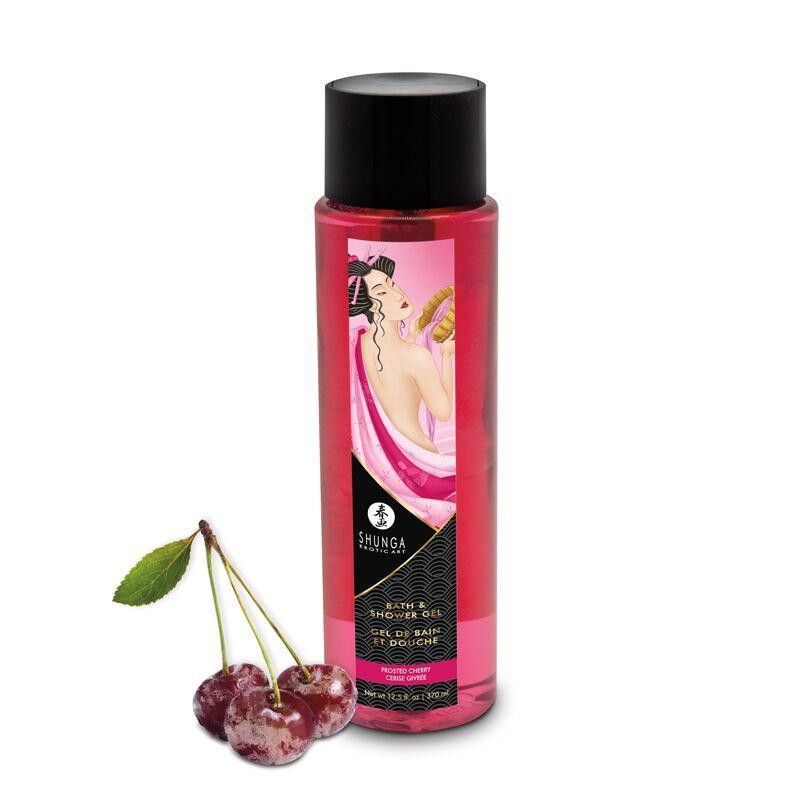 Гель для душа Shunga Shower Gel - Frosted Cherry (370 мл) с растительными маслами и витамином Е Sex Aura Киев - изображение 1