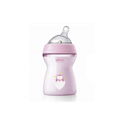 Пляшечка для годування Chicco Natural Feeling силікон середній потік 250мл рожева (81323.10) Вінниця - фото 1