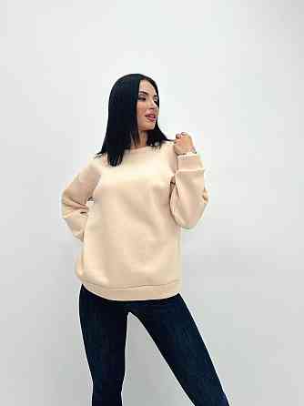 Жіночий теплий батник "Wear" Турція оптом | Норма і батал Бежевий, 50-52 Київ