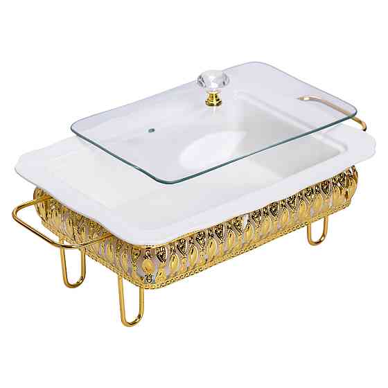 Yiwu Настільна мармітниця порцелянова 36×21×15 (см) на підставці 1.5 (л) HP-26-6 Киев