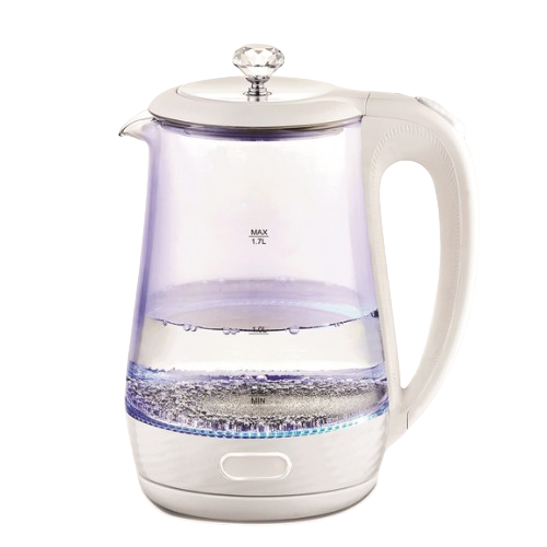 Електрочайник 1,7л 1850-2200W скло (диск) білий MR-052-WHITE Maestro Житомир - фото 2