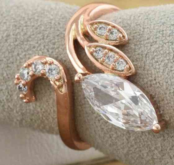 Кольцо Xuping 14080, 18 размер (ширина 23мм), белые фианиты, позолота РО Киев