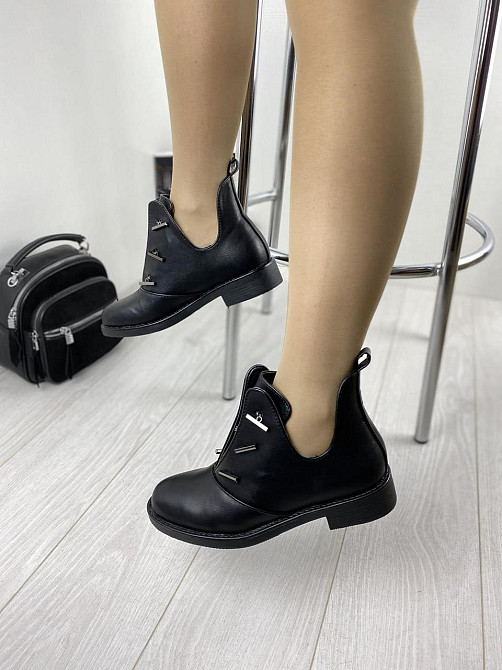 Черевики жіночі MENGTING чорні еко-шкіра 40р. (1187-1) Коломия - фото 3