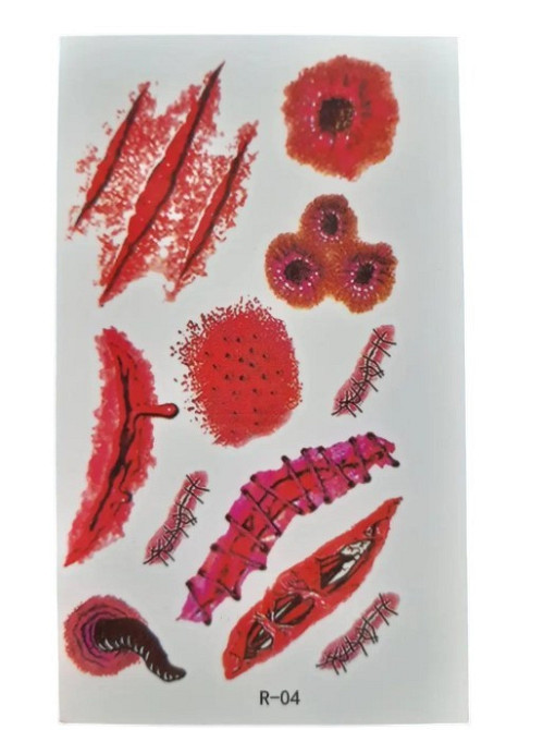 Татуювання тимчасове Halloween 10 на 6 см червоний Київ - фото 1