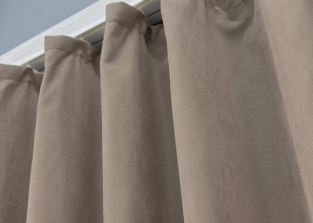Комплект коротких штор VR-Textil Микровелюр Petek № 1487ш Какао 130х170 см 2 шт (35-0276) Киев - изображение 8