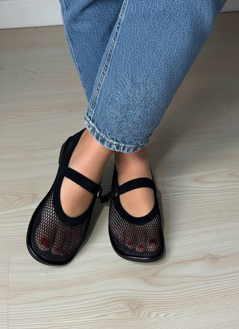 Балетки жіночі Meideli 5231-7 Mary Jane сітка з ремінцем чорні, 38, 24,5 см Київ - фото 11
