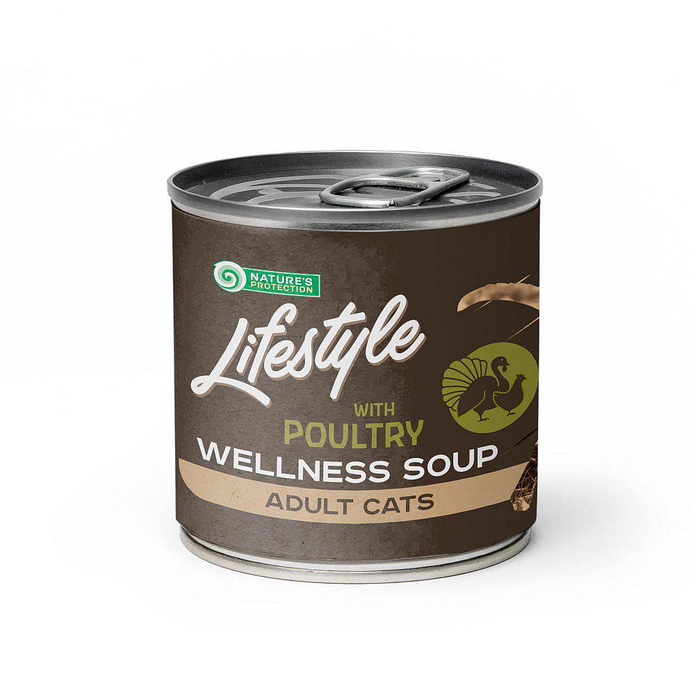 Nature's Protection Lifestyle Adult cats Longhaired Soup Poultry Суп для довгошерстих котів з куркою та індичкою, 140 мл Киев - изображение 1