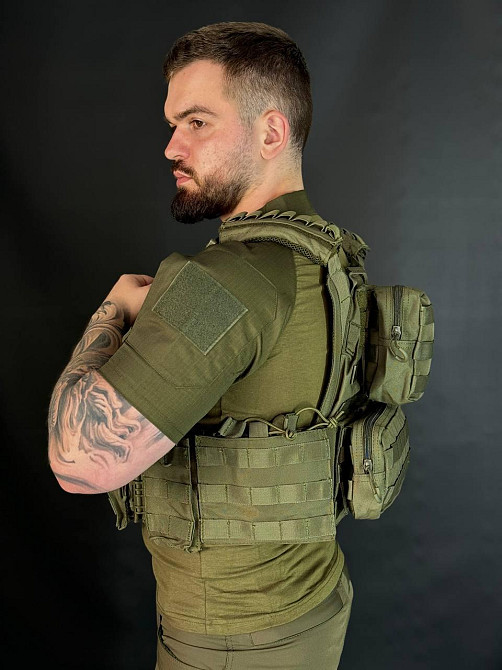 Тактична плитоноска Yakeda з 9 підсумками тактична плитоноска олива бронежилет на системмі моллі   WAR Львів - фото 7