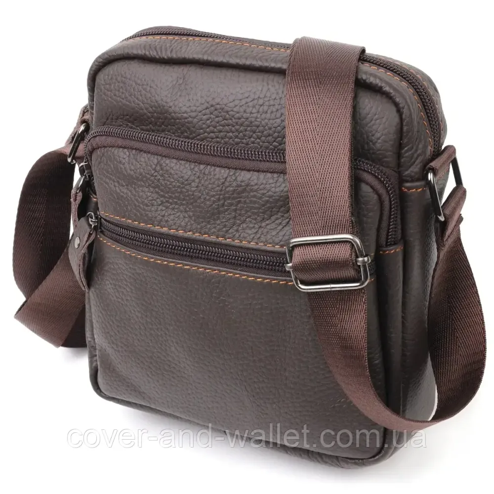 Компактна чоловіча сумка на плече з натуральної шкіри VIntage Київ - фото 1