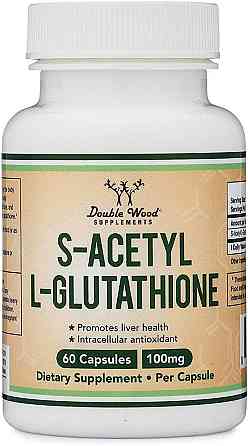 S-ацетил L-глутатіон Double Wood Supplements S-Acetyl L-Glutathione 100 mg 60 capsules Луцьк