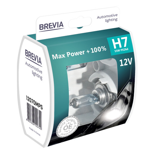Галогенова лампа Brevia H7 12V 55W PX26d Max Power +100% S2 Львів - фото 1