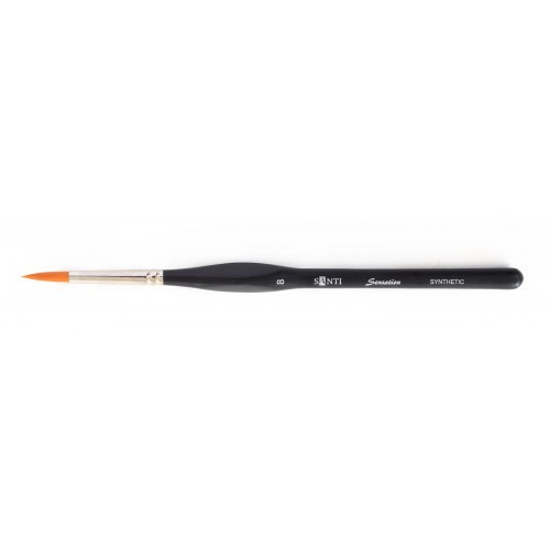 Пензель худож. синтетика "Santi Sensation", коротка ручка з вигином, лайнер, №5/0. 310757, шт Київ - фото 1