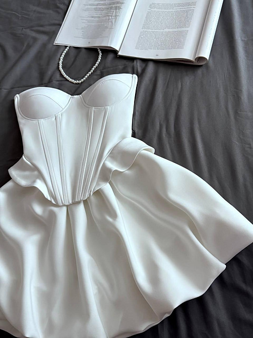 Женское романтическое платье с корсетом костюмка люкс. Молочный, 44/46 Одесса - изображение 7