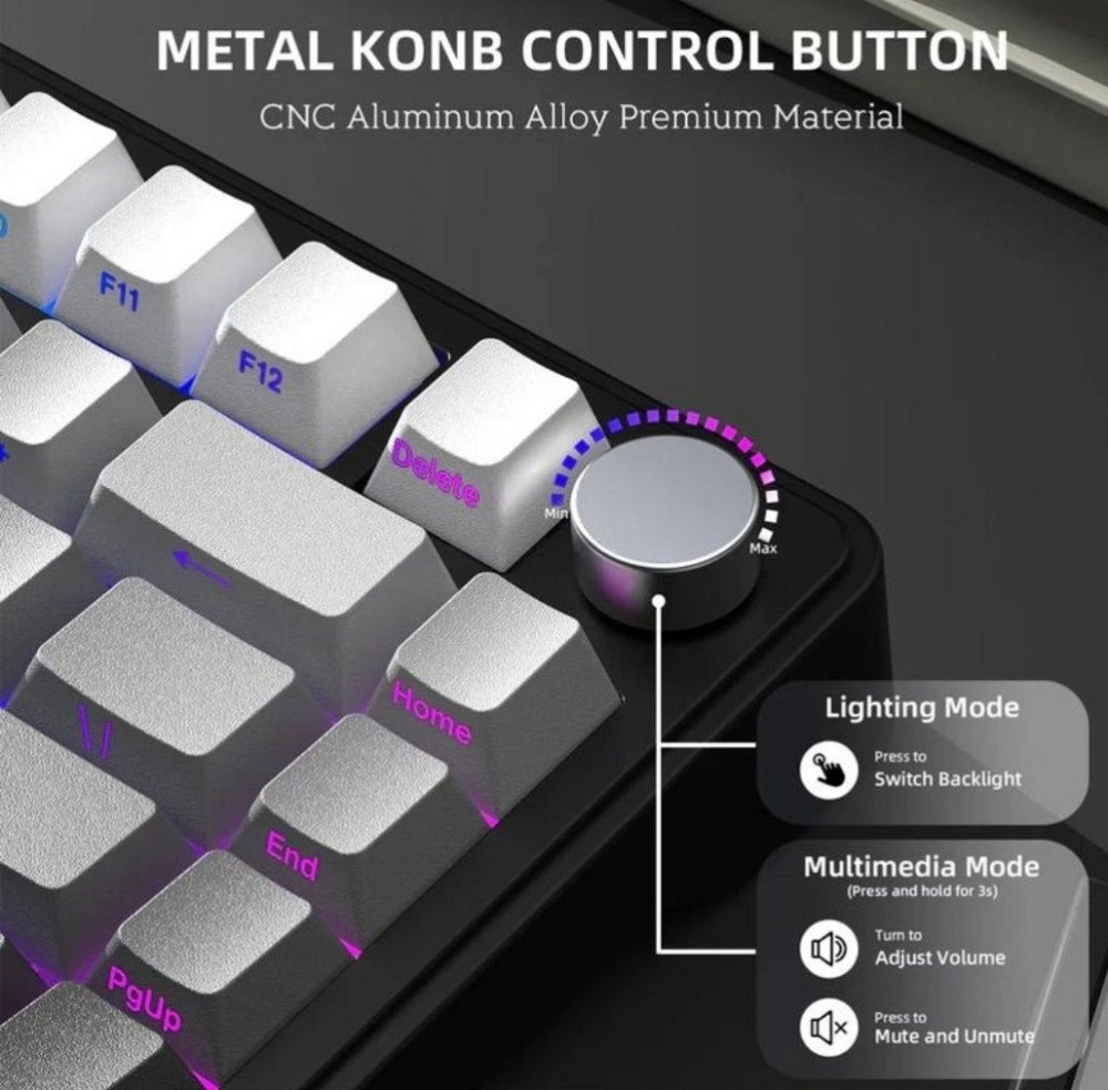 Механічна клавіатура Attack Shark X85 (Чорно-білий градієнт) Київ - фото 6
