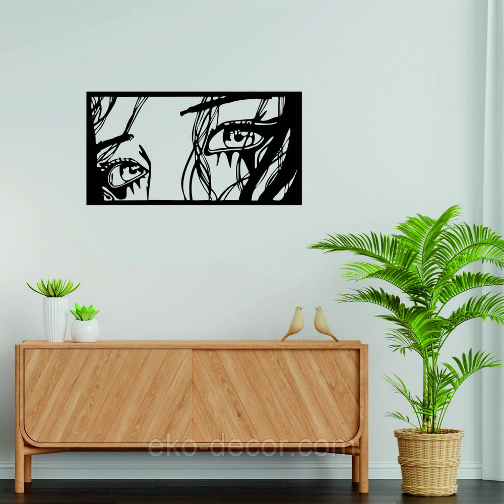 Декоративное настенное Панно «Девушка» Декор на стену 70*36 см, Черный Киев - изображение 9