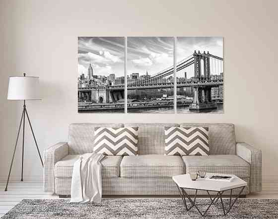 Модульная картина в гостиную / спальню  Нью-Йорк     ART-293_3A 70х130 см Киев