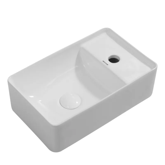 Раковина підвісна Mixxus Premium QUADRO-1201-L 430х265х135mm з отвором під змішувач та переливом (M ( 19411 ) ( 22931 ) Харків