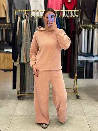 Женский теплый уютный костюм двойка из альпаки Персик, 42/44 Одесса