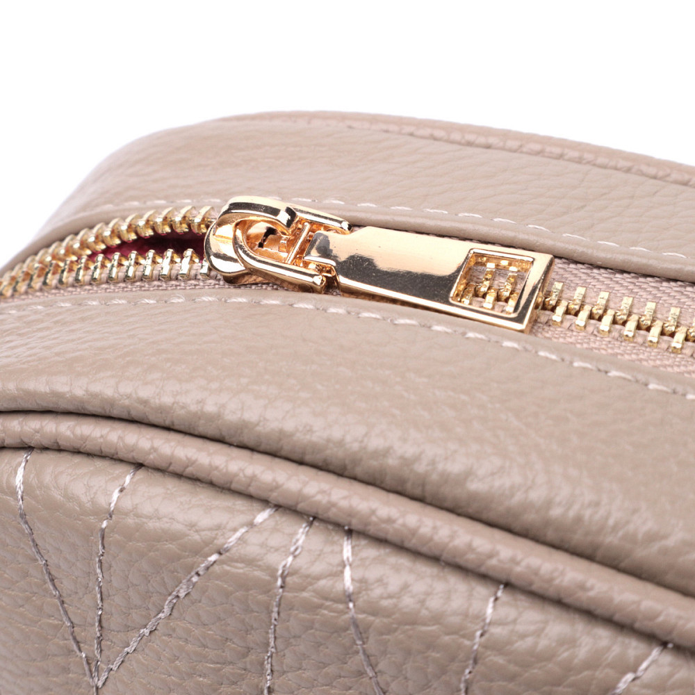 Елегантна стьобана сумка жіноча з натуральної шкіри Vintage 22612 Бежевий Київ - фото 7