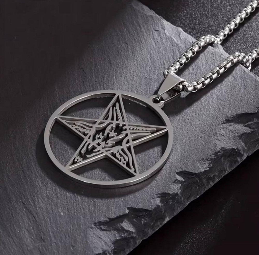 Кулон пентаграма з головою козла на ланцюжку, підвіска Бафомет нержавіюча сталь 60 см Київ - фото 2