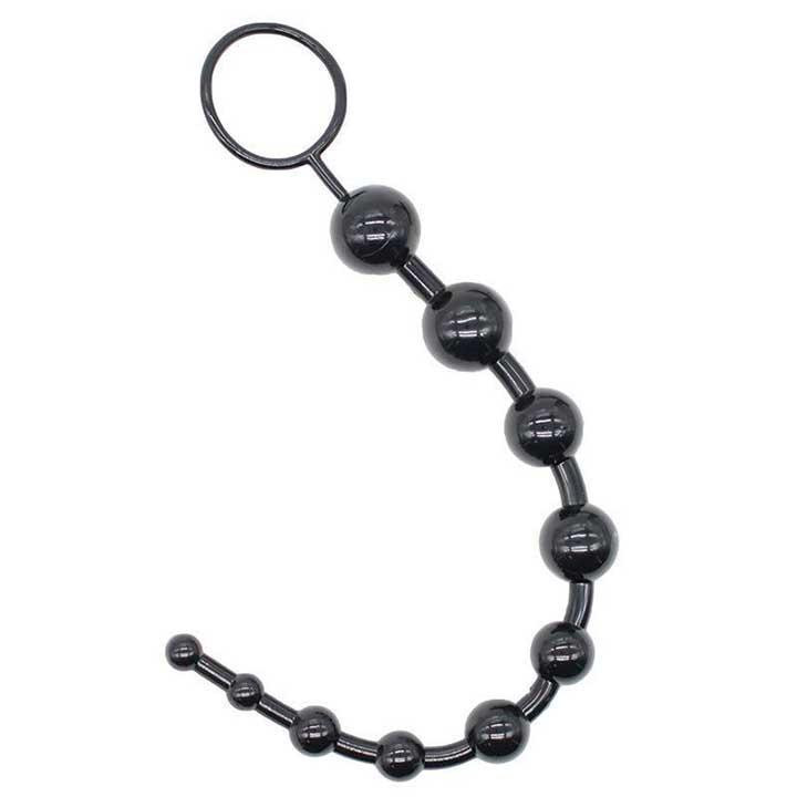 Анальне намисто - Чорне - 31*0,9 - 2,6 см - Анальні іграшки Вінниця - фото 1