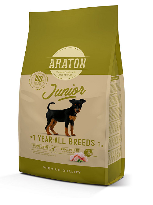 ARATON Junior All Breeds Сухий корм для цуценят усіх порід 3 кг Київ - фото 1