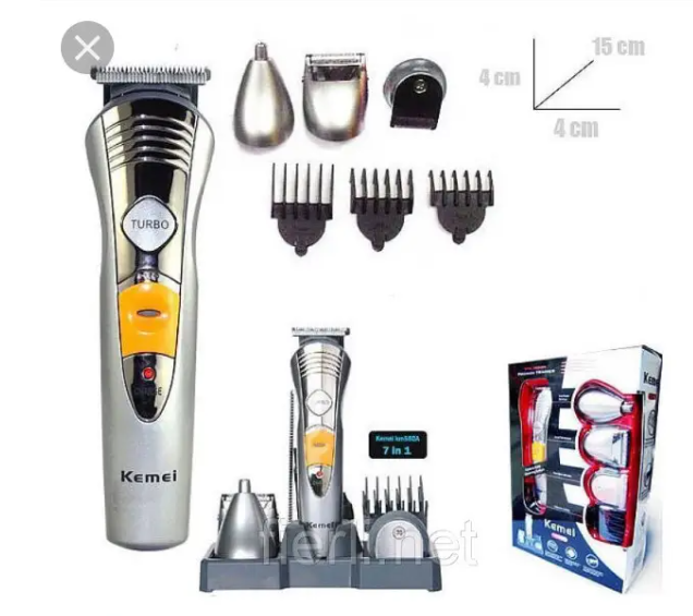 Машинка для стрижки волосся 7in1 - Kemei KM-580A 7в1 2037 насадки 3 мм/6 мм/10 мм Насадка-триммер Одеса - фото 10