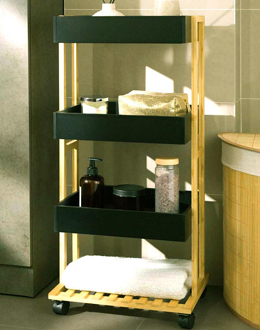 Етажерка для ванної на коліщатах "Павіліон" каррі-венге Миколаїв - фото 1