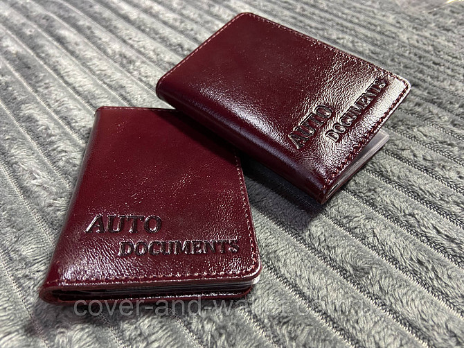 Бордова шкіряна обкладинка для ID-паспорта та документів ST Leather Київ - фото 2