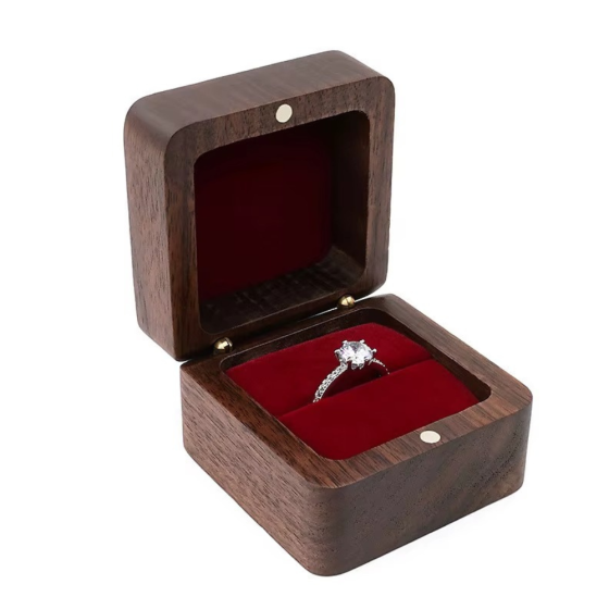 Коробочка для колец деревянная,коробка ювелирная свадебная, футляр обручальных колец для свадьбы или предложения руки и серца Каменец-Подольский