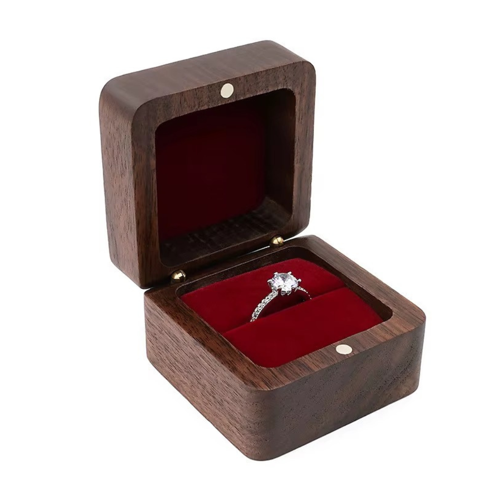Коробочка для колец деревянная,коробка ювелирная свадебная, футляр обручальных колец для свадьбы или предложения руки и серца Каменец-Подольский - изображение 1