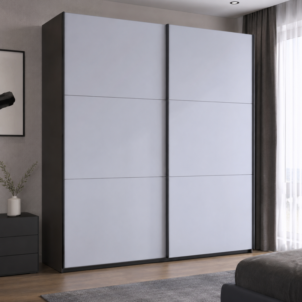Шафа купе Doros G-Caiser Антрацит/Білий 2 ДСП / 3 частини 220х60х240 (42005416) (DRS-012249) Львів - фото 1