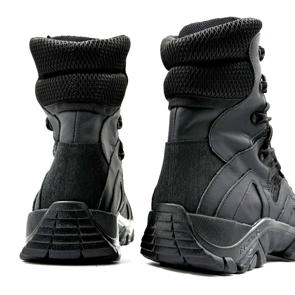 Військові берці літні чорні чоловічі з шкіри CRAZY HORSE, не ковзають, зручні, міцні Львів - фото 7