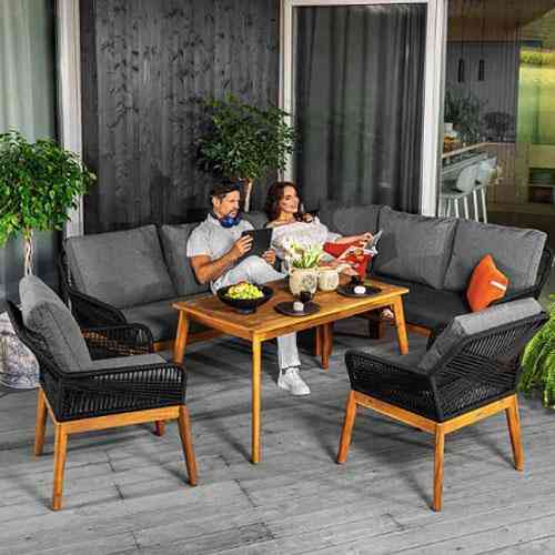 Комплект садових меблів для тераси двору балкона набір столу та стільців для відпочинку Di Volio Albenga чорний Київ