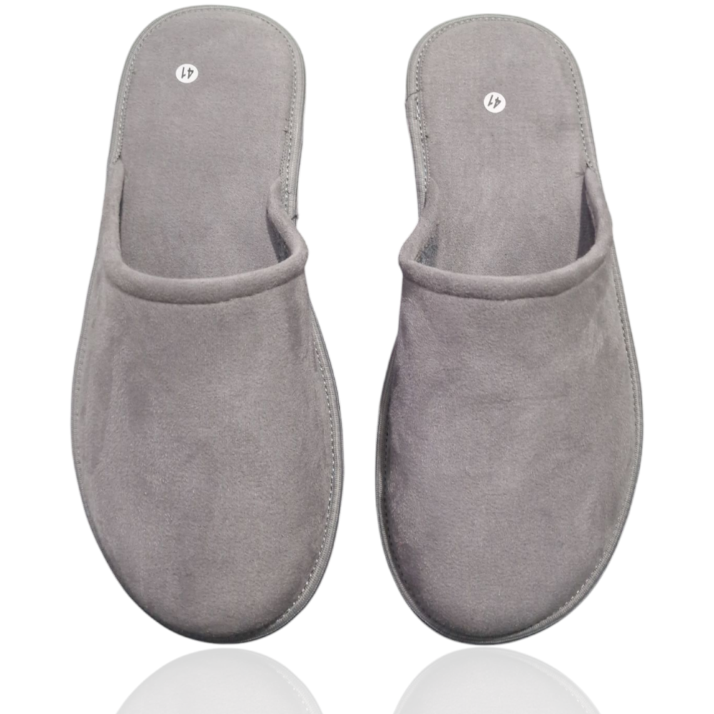 Тапочки мужские серые закрытый носок замш на трикотаже Одесса - изображение 8