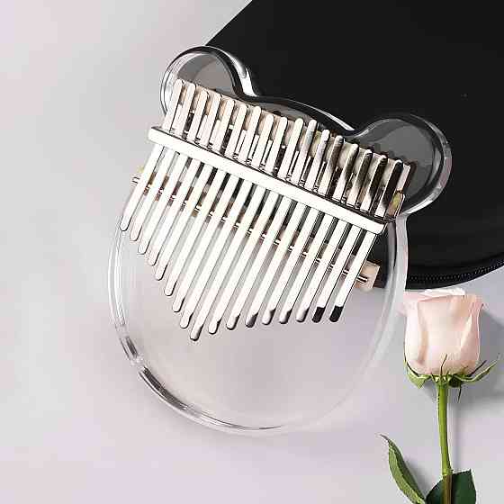 Калімба з акрилу RESTEQ, Прозора калімба Bear, тон С, Калімба на 17 язичків, Kalimba з цільним резонатором Київ