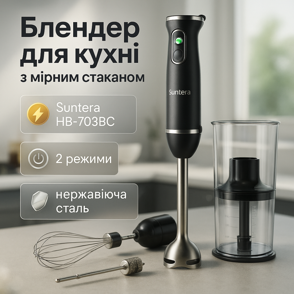 Блендер з тихим режимом, Блендер для крем-супу, Блендер побутовий електричний з великою чашею OE-84 Львів - фото 9