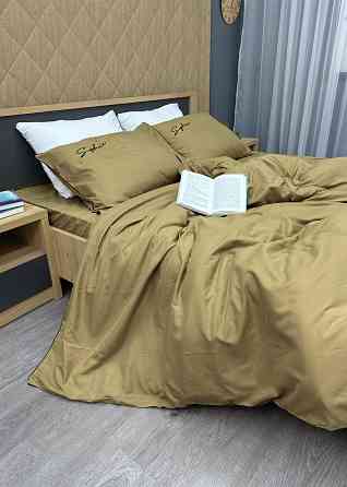 Комплект постільної білизни Сатин, Двоспальний 180х220 Шамуа (88-135) Київ