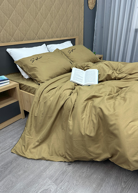 Комплект постільної білизни Сатин, Двоспальний 180х220 Шамуа (88-135) Київ - фото 6