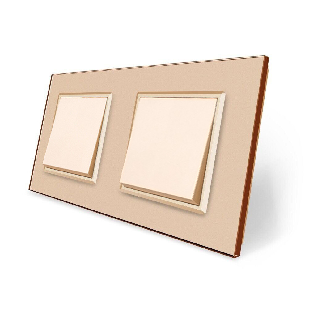 LIVOLO Двоклавішний вимикач (1-1) Livolo золотий скло (VL-C7K1K1-13) Коломия - фото 6