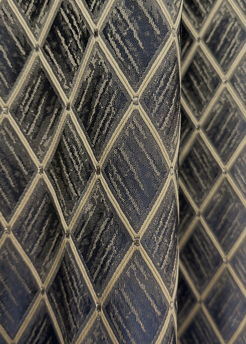 Комплект готових штор VR-Textil Жакард RUBI № 1759ш Темно-синій з бежевим 150х300 см 2 шт (33-0720) Київ - фото 8