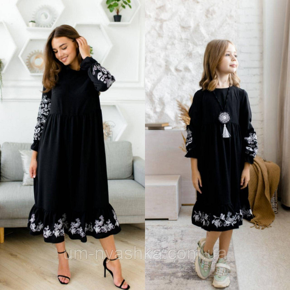 Жіноча вишита сукня, чорна вишиванка жіноча Кривий Ріг - фото 5