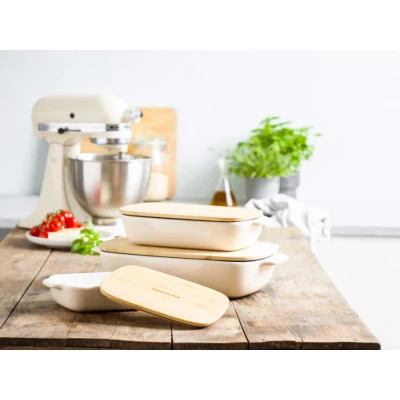 Форма для выпечки KitchenAid з кришкою керамогранітна 1,9 л Кремова (CC006107-001) Винница - изображение 5