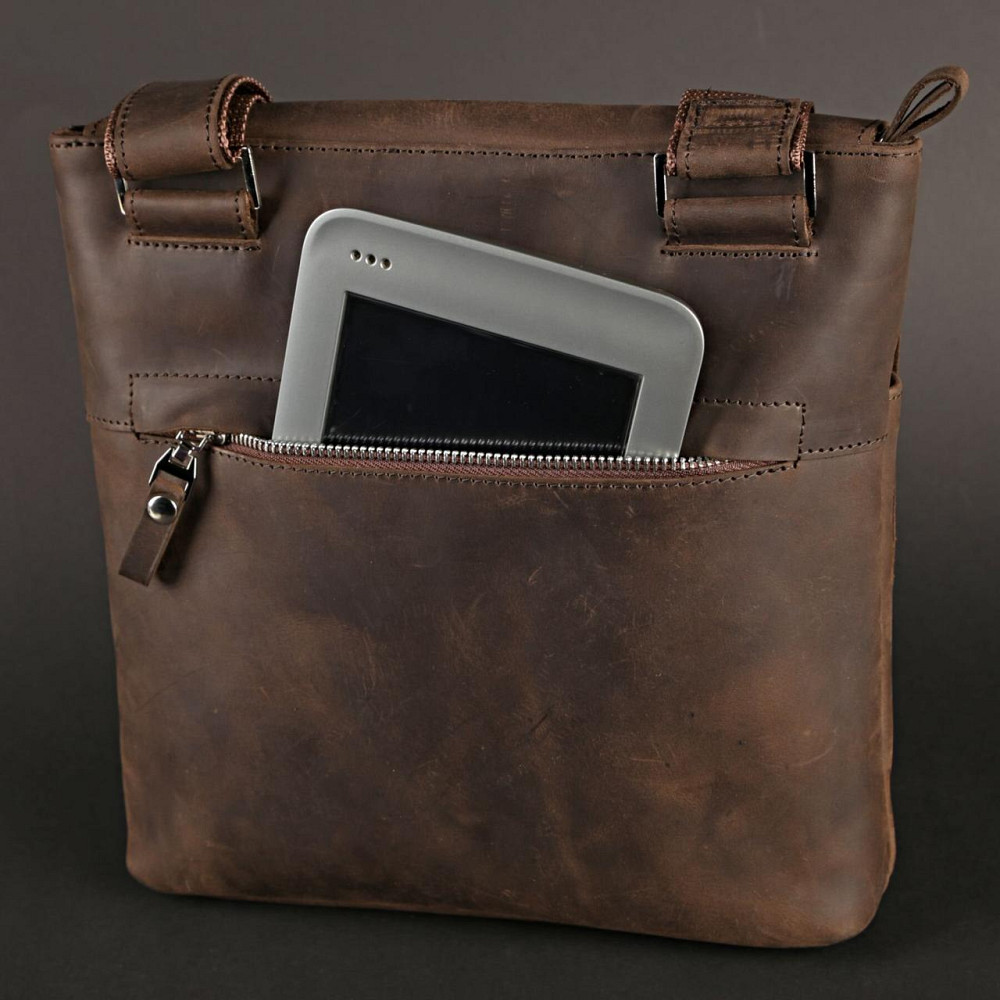 Сумка из винтажной кожи Коричневая (SHVIGEL) Киев - изображение 11