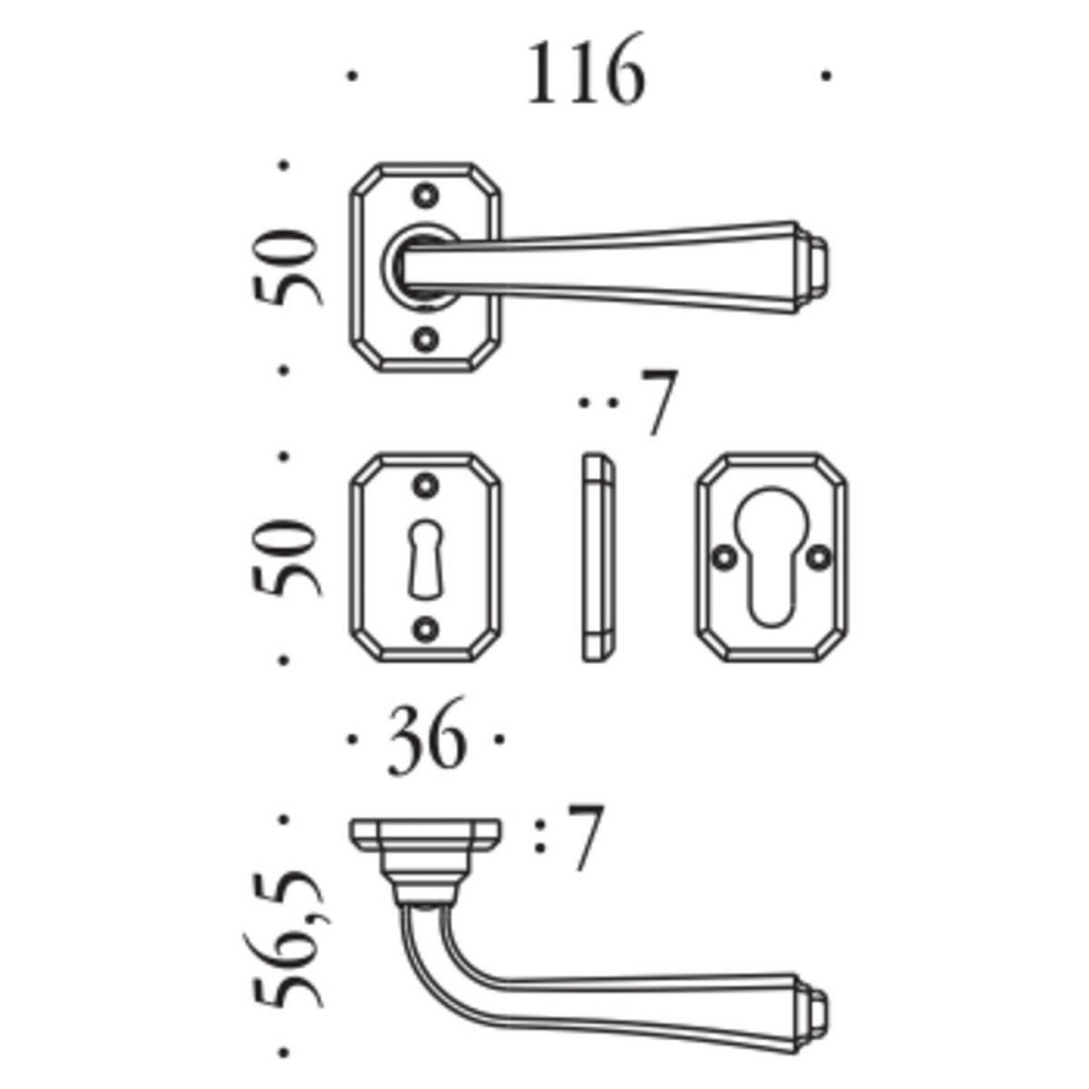 Ручка Colombo Bellagio KBE11RBY BR бронза нелакована Киев - изображение 2