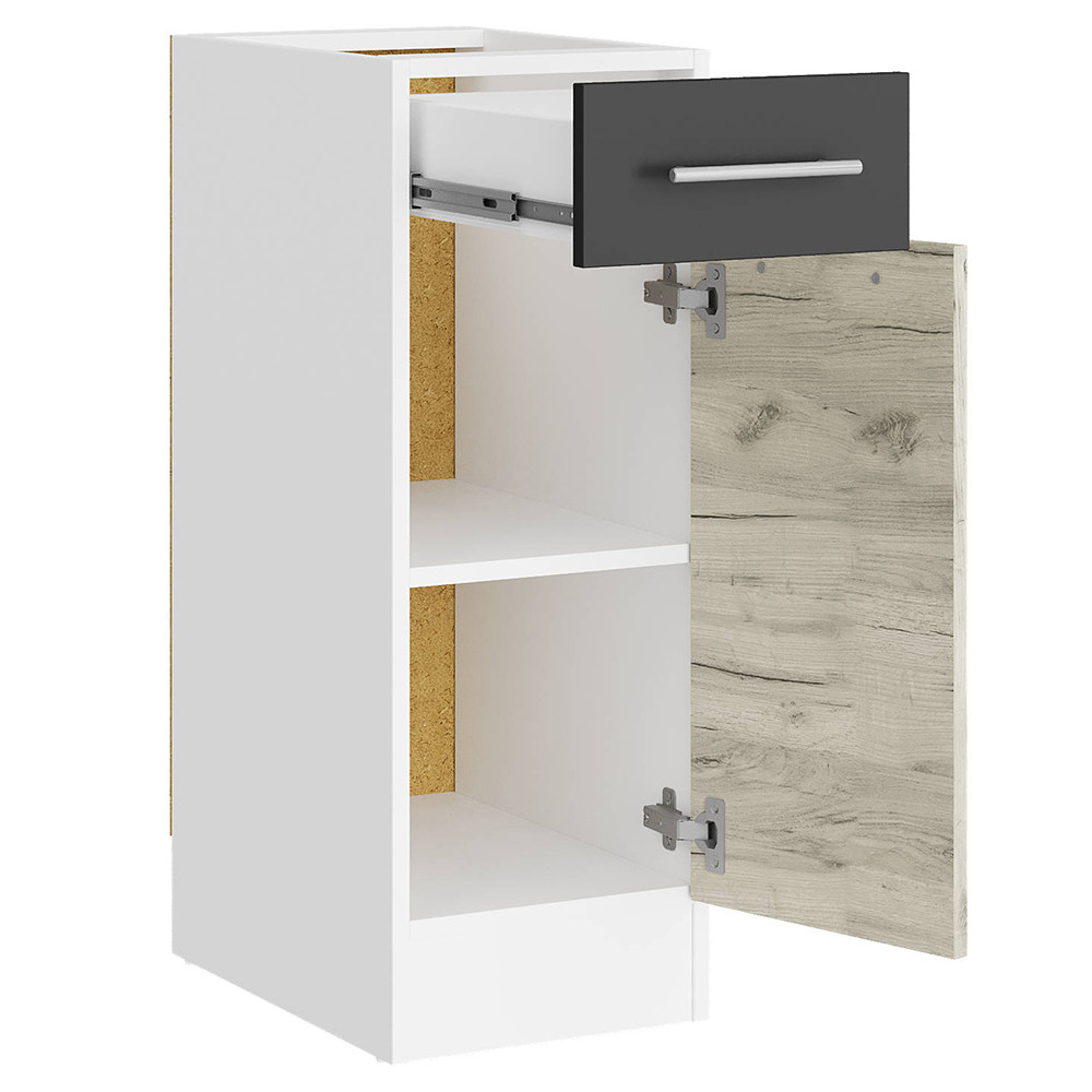 Кухонный модуль нижний с шухлядой Эверест Эко 300дуб крафт белый/графит/белый (без столешницы) 30х46х82 см (DTM-071031) Днепр - изображение 2