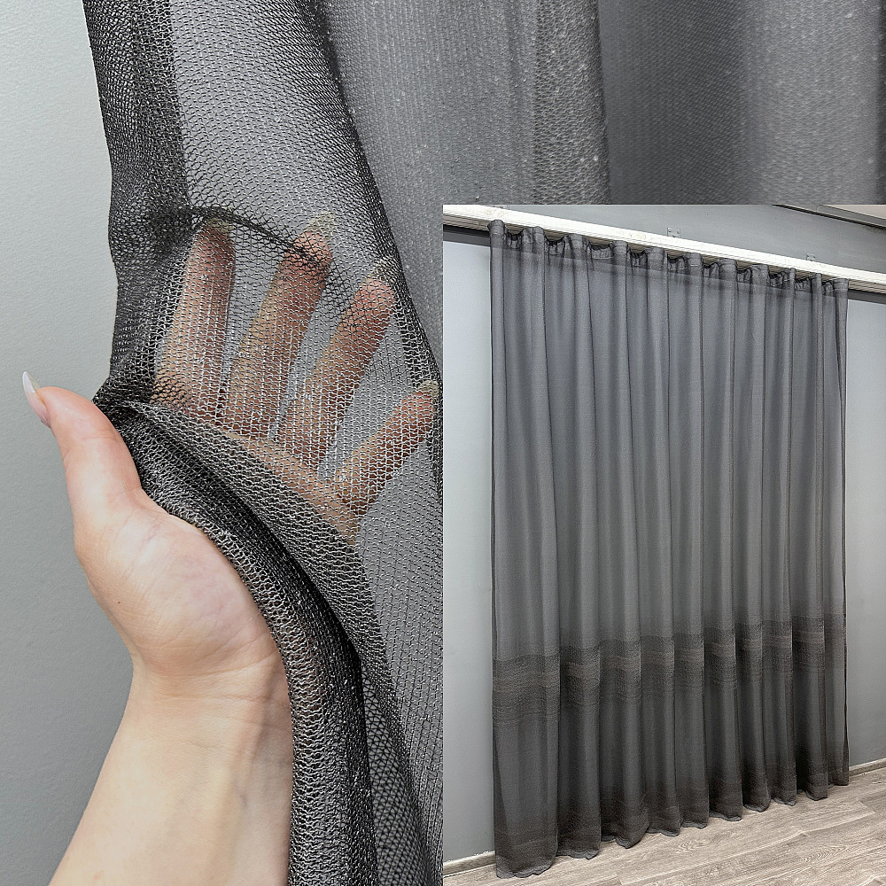 Тюль VR-Textil 1638т Greta Жаккард Графитовый 300х270 см (42-0615) Киев - изображение 1