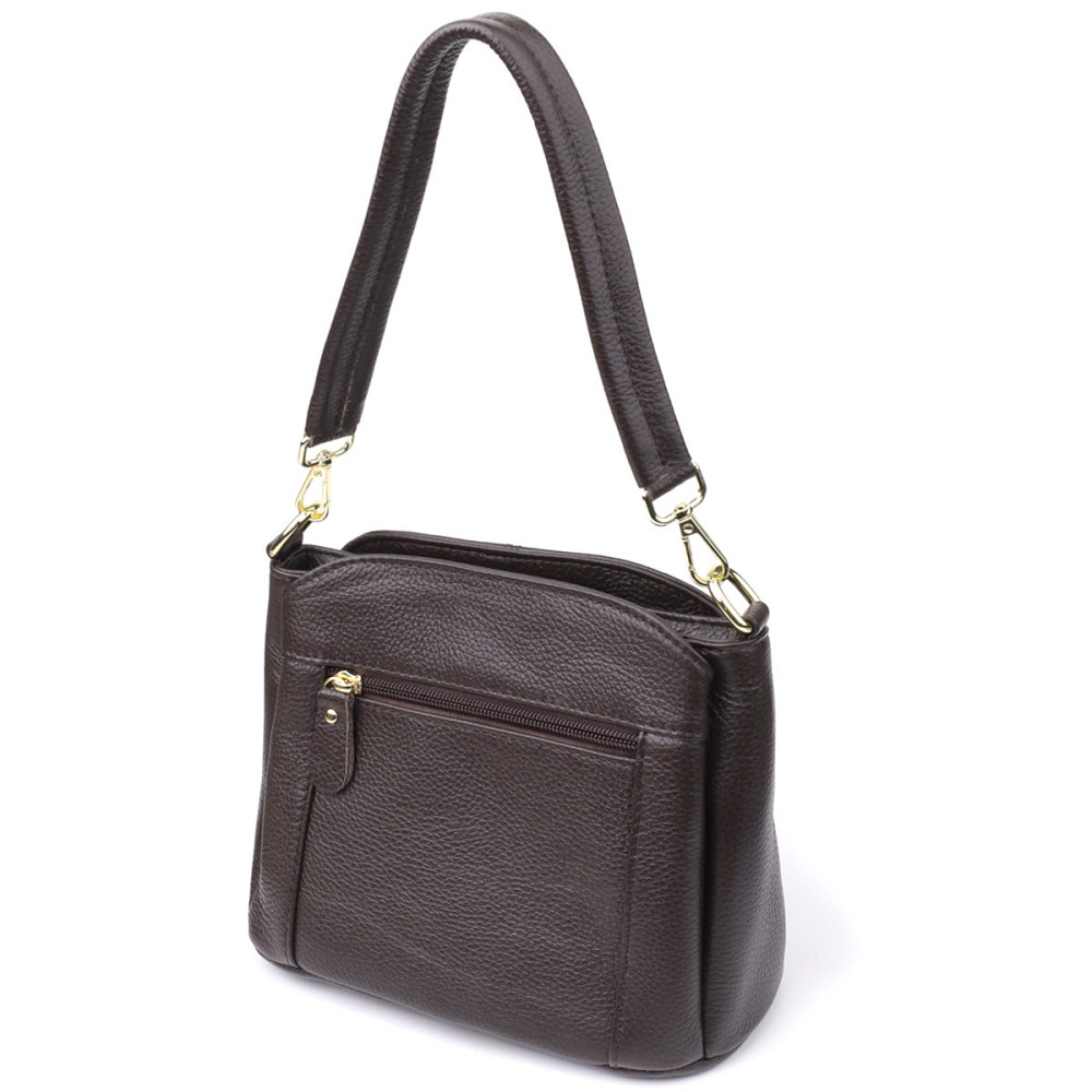 Жіноча сумка з натуральної шкіри зі зручною внутрішньою організацією Vintage 22979 Коричневий Київ - фото 2