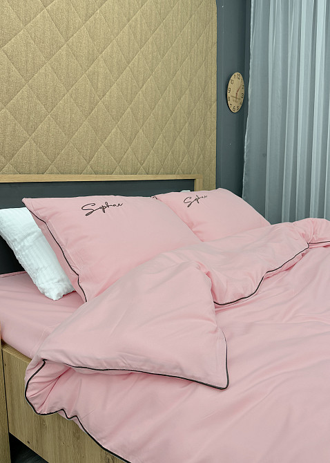Комплект постільної білизни Сатин, Євро 200х230 Рожевий (88-138) Київ - фото 7
