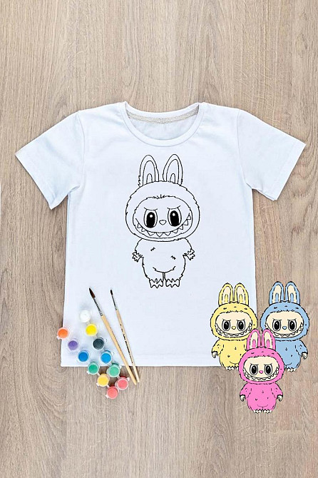 Футболка-розмальовка дитяча Лабубу Київ - фото 2